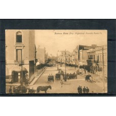 CIUDAD DE BUENOS AIRES ANTIGUA TARJETA POSTAL AVENIDA SANTA FE TRANVIA